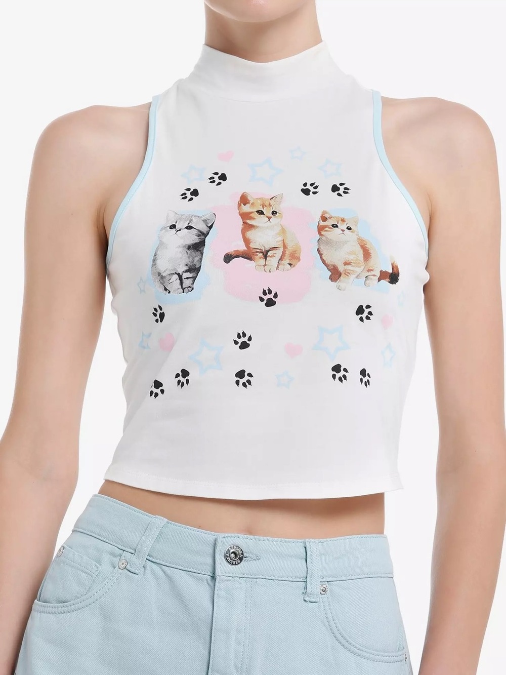 Sweet Society Kitten Paws Mock Neck Tank‎ Top Hot Topic